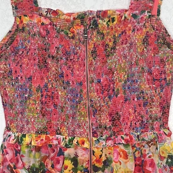 NWT Alice + Olivia Jocelyn Smocked Mini Dress Size 12 - Picture 8 of 16